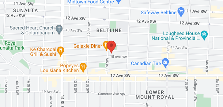 map of 901 1140 15 Avenue SW